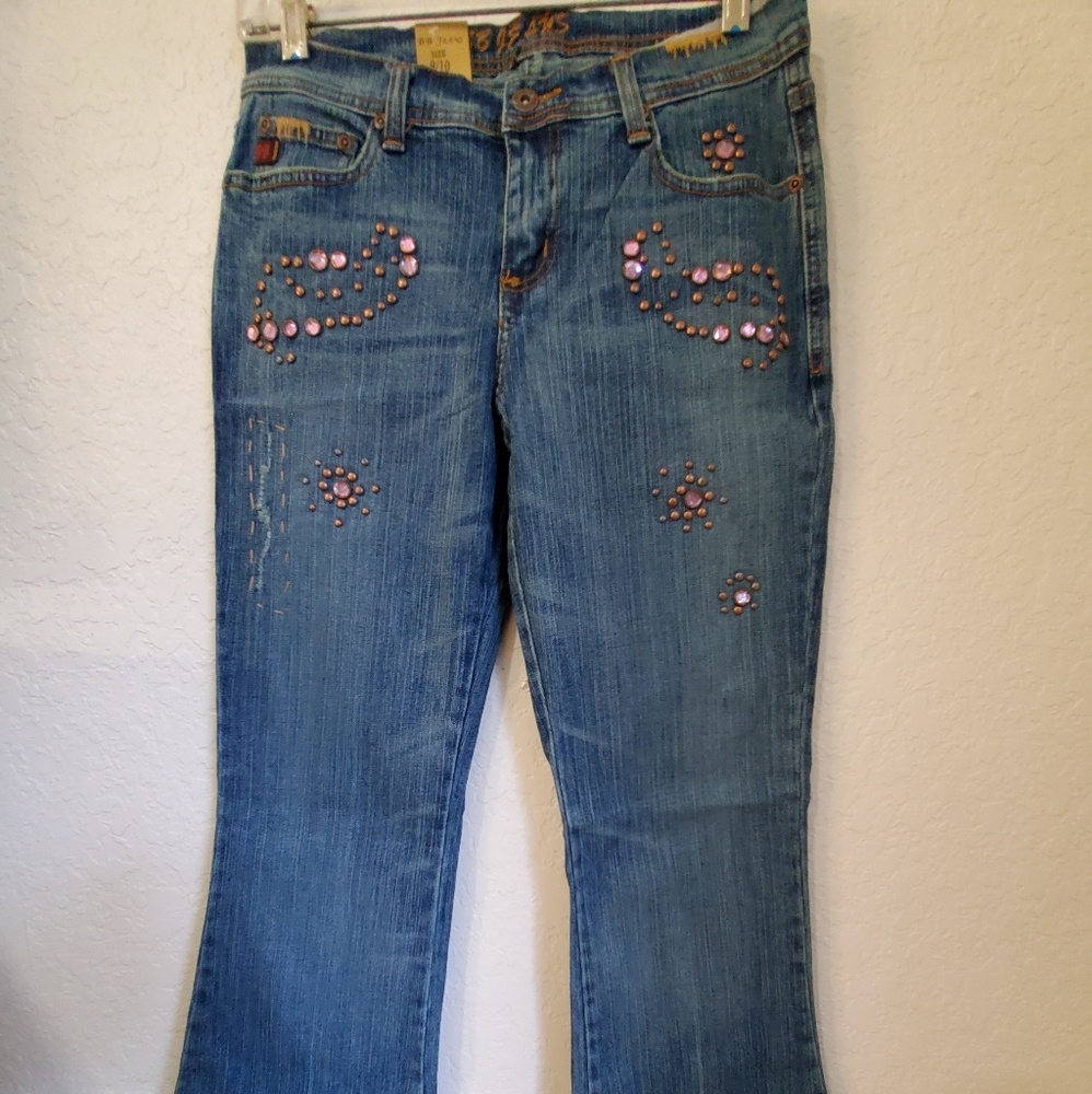 NWT B.B. EMBELLISHED BLUE JEANS SIZE 9/10, 5/6